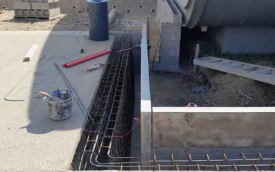 Construction de murs de soutènement au collège de Millas (66)